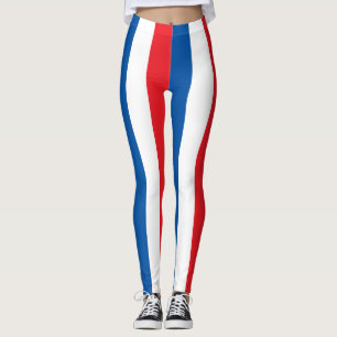 Nordkoreas nationella Flagga-Lodrät i Färg strimla Leggings
