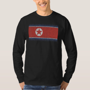 Nordkoreas nationella flagga souvenir för män wo t shirt