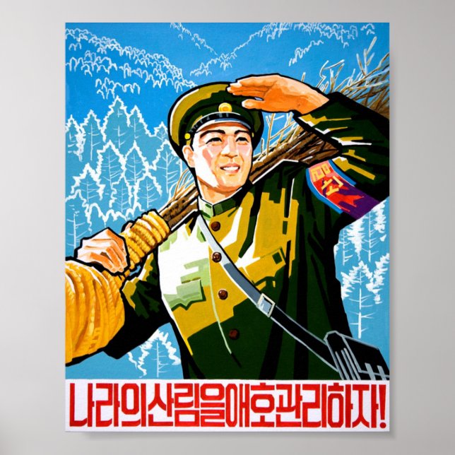 Nordkoreas propaganda Poster (Framsidan)