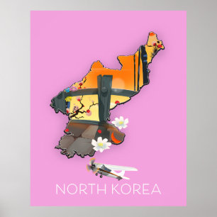 Nordkoreas resa karta poster