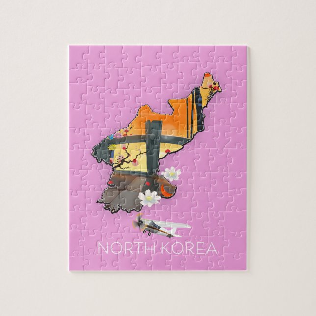 Nordkoreas resa karta pussel (Vertikal)