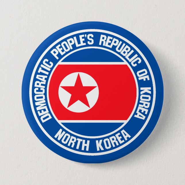Nordkoreas Round Emblem Knapp (Framsida)