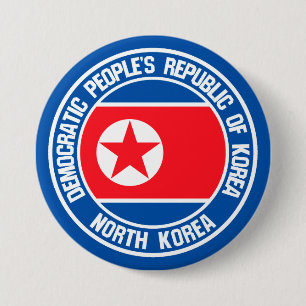 Nordkoreas Round Emblem Knapp