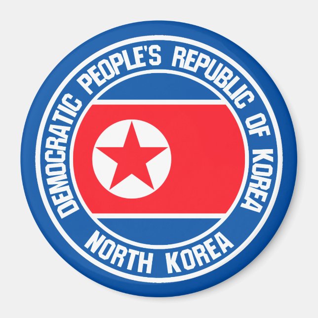 Nordkoreas Round Emblem Magnet (Framsidan)