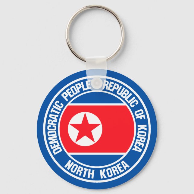 Nordkoreas Round Emblem Nyckelring (Framsida)