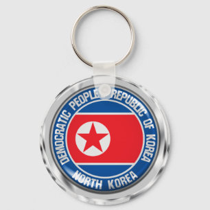 Nordkoreas Round Emblem Nyckelring