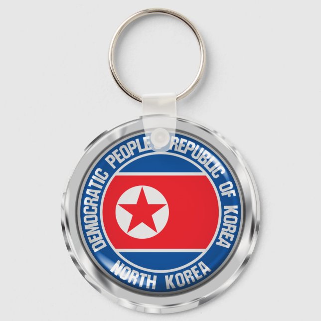 Nordkoreas Round Emblem Nyckelring (Framsida)