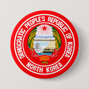 Nordkoreas runda emblem knapp