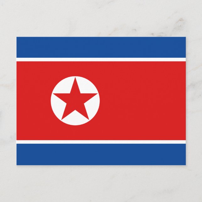 Nordkoreas vykort för Flagga (Framsida)