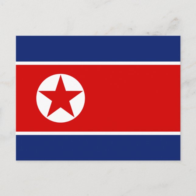 Nordkoreas vykort för Flagga (Framsida)