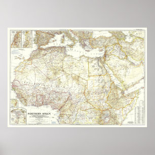 " Nordlig Afrika: 1954 KARTA ... Poster