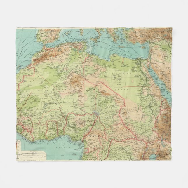 Nordlig afrika med sändningsruttar fleecefilt (Framsidan (Horisontell))