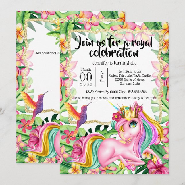 Nordlig buskprinsessa tropiska skogar inbjudningar (Fram/baksida)