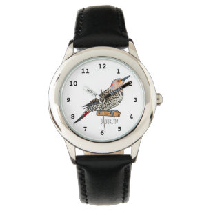 Nordlig fladdermus fågel serieillustration armbandsur