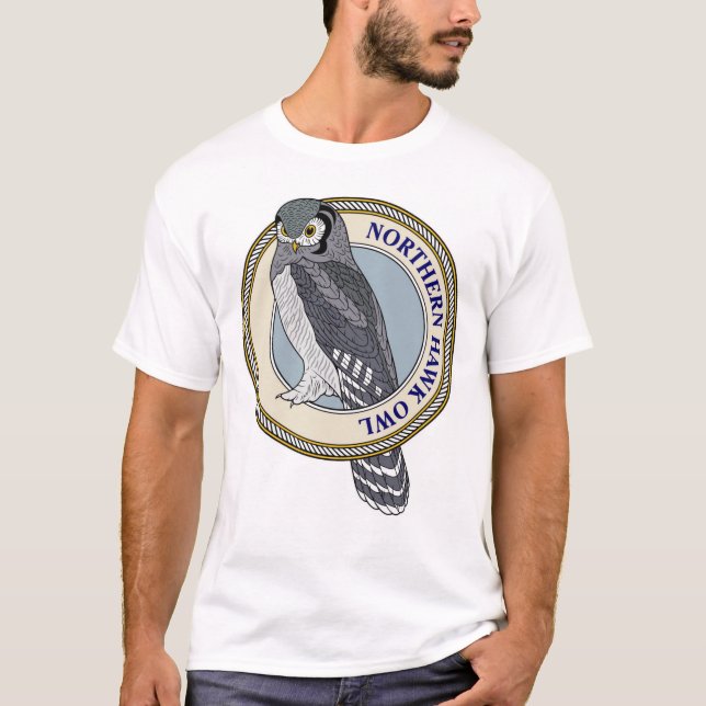 Nordlig hökUggla-M Tee Shirt (Framsida)