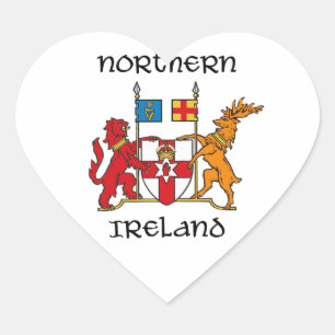 Nordlig - ireland - vapensköld/symbol/emblem hjärtformat klistermärke