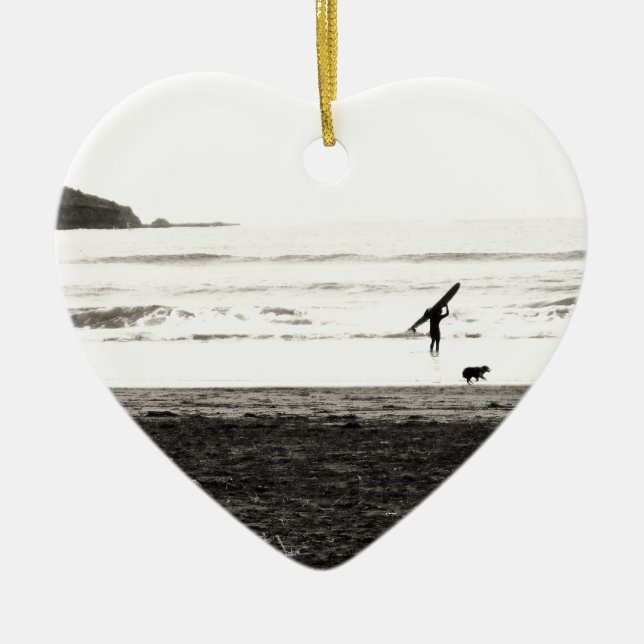 Nordlig Kalifornien strandplats Julgransprydnad Keramik (Framsidan)