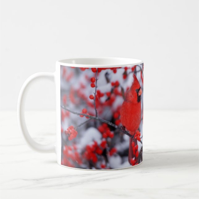 Nordlig kardinal hanne, Vinter, IL Kaffemugg (Vänster)