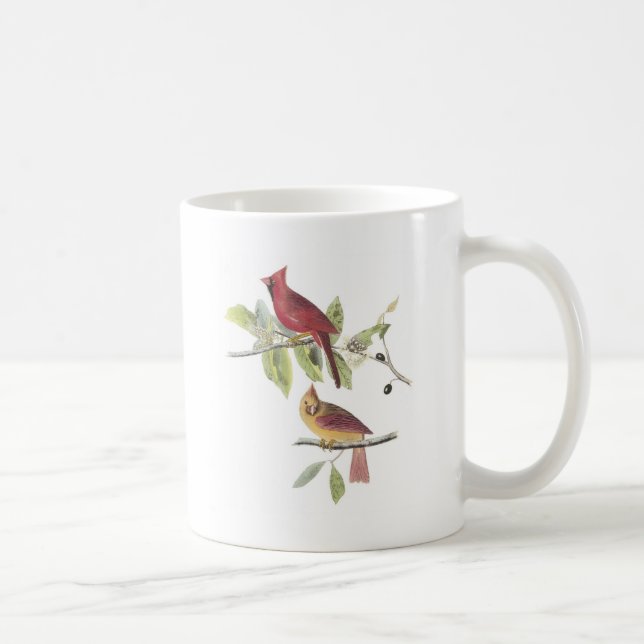 Nordlig kardinal vid Audubon Kaffemugg (Höger)