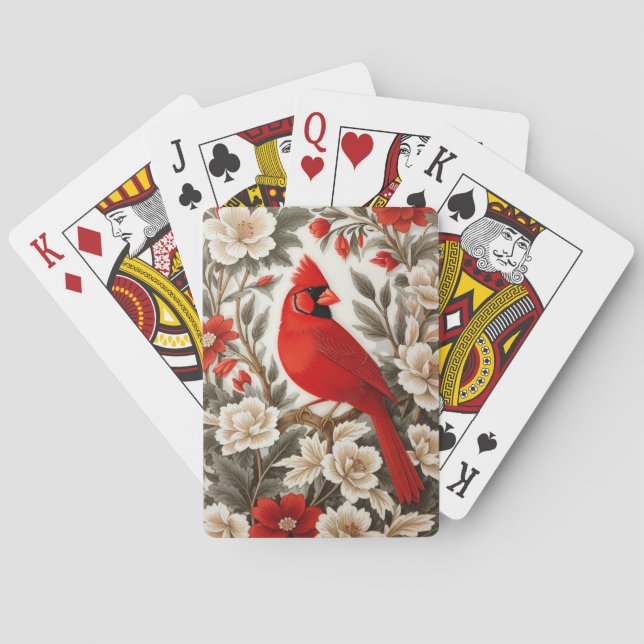 Nordlig Kardinalfågel Vacker Blomma Casinokort (Baksidan)