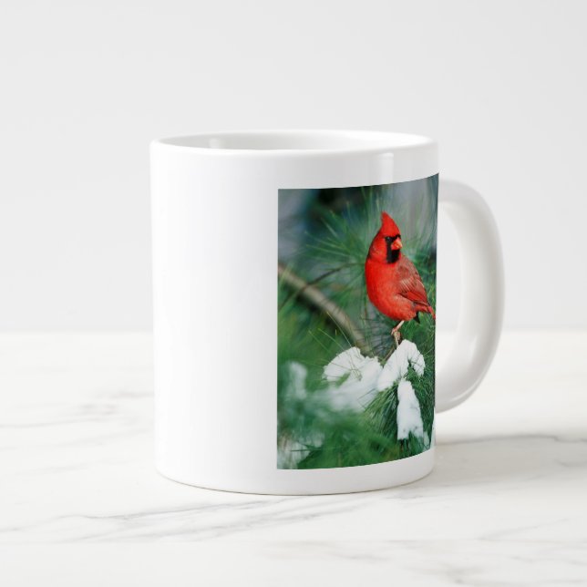 Nordlig kardinalhanne på träd, IL Jumbo Mugg (Framsida höger)