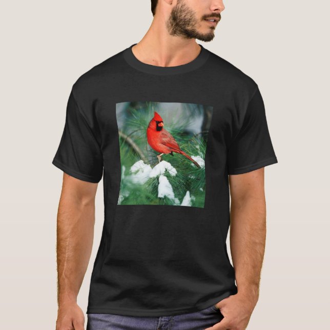 Nordlig kardinalhanne på träd, IL Tee Shirt (Framsida)