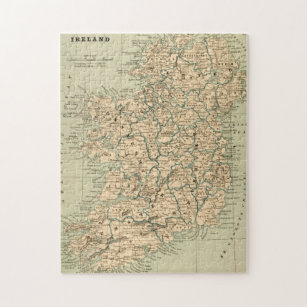 Nordlig kartaIrland för vintage antik republik Pussel
