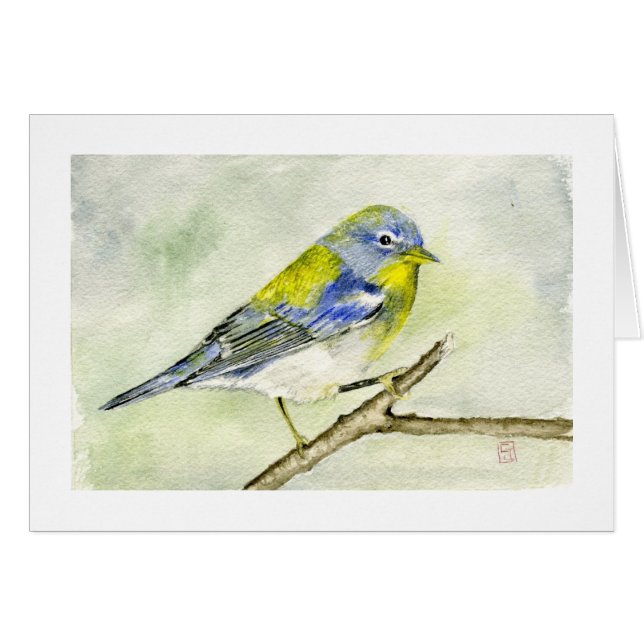 Nordlig Parula Hälsningskort (Framsidan Horizontal)