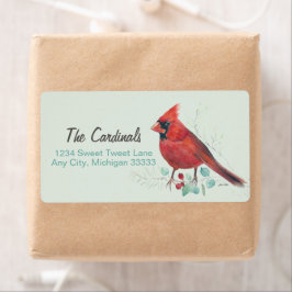 Nordlig röd kardinal Watercolor Art Fraktsedel