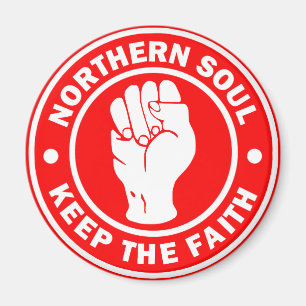 nordlig röd soullogotyp magnet