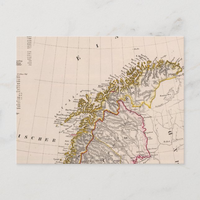 Nordlig Sverige och Norge Vykort (Framsida)