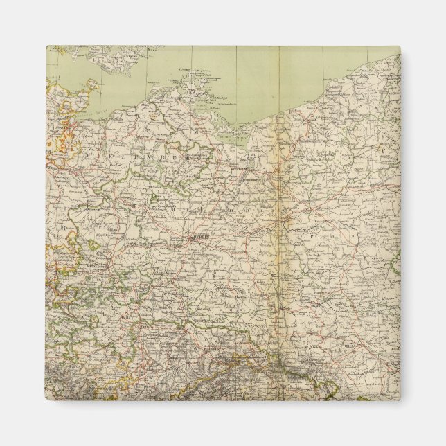 Nordlig Tyskland Atlas Karta Magnet (Framsidan)