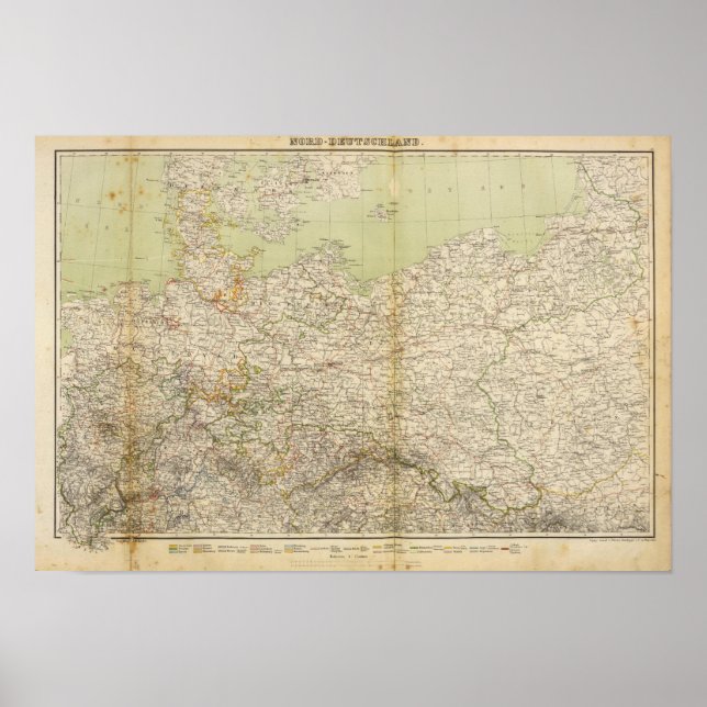Nordlig Tyskland Atlas Karta Poster (Framsidan)