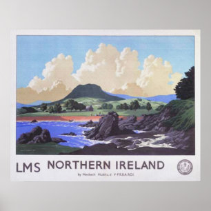 Nordlig vintage resoraffisch - ireland kusten poster