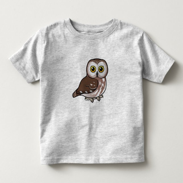 Nordliga Birdorable Såga-whet ugglan Tee (Framsida)