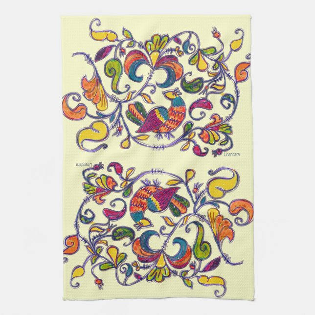 Nordliga fåglar kökshandduk (Vertikal)