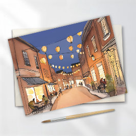 Nordligaste italienska distriktet Boston Akvarellk