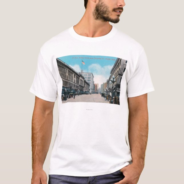 Nordligt beskåda av 2nd Ave från universitetenSt T-shirt (Framsida)