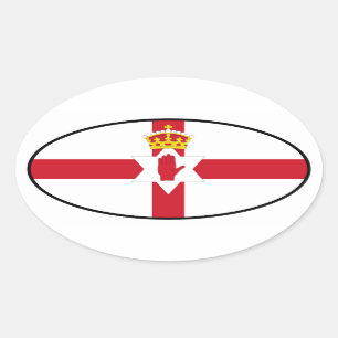 Nordligt - ireland landskap av den Ulster Ovalt Klistermärke