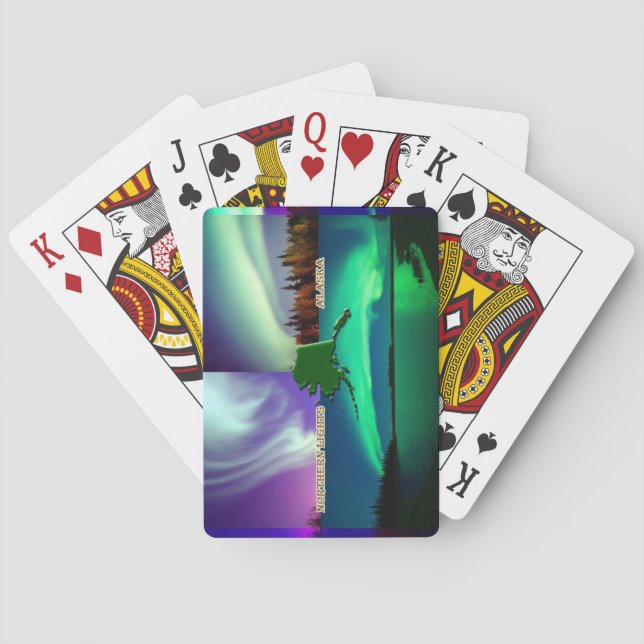 Nordligt ljus av Alaska Collage Kortlek (Baksidan)