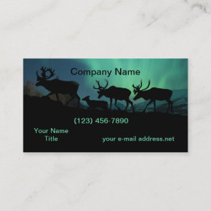Nordligt ljus och Caribou Visitkort