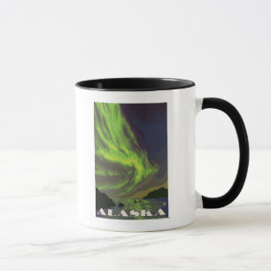 Nordligt ljus och Orcas - Sitka, Alaska Mugg