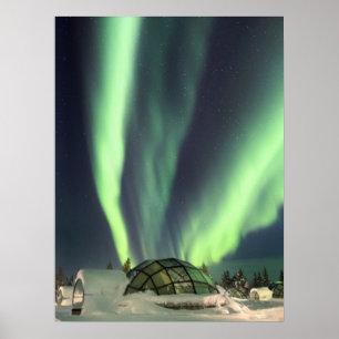 Nordligt ljus över Finland Poster