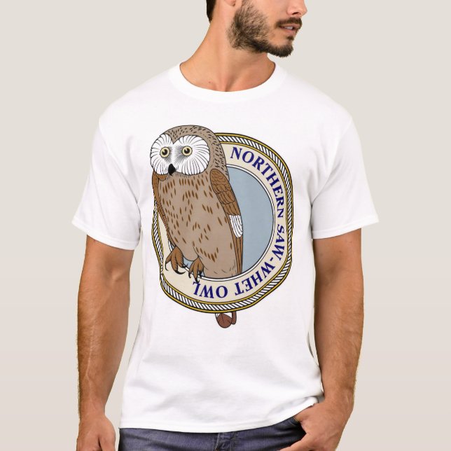Nordligt Såga-Whet Ugglan-M T-shirt (Framsida)