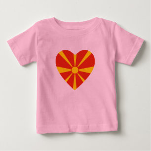 NordMakedonien Flagga Heart T-Shirt