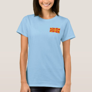 Nordmakedonien Flagga + Karttröja Tee