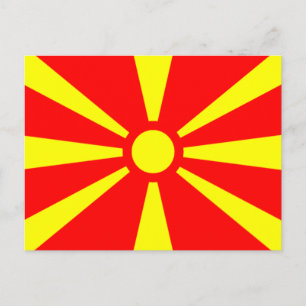 Nordmakedonien flagga vykort