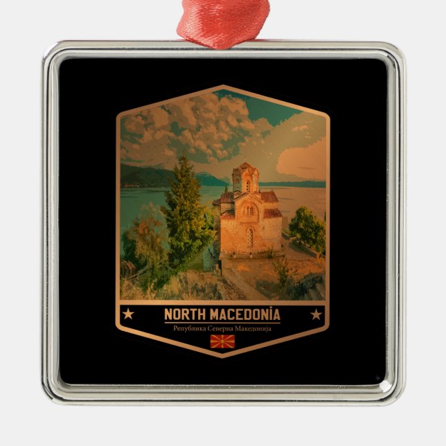 NordMakedonien Julgransprydnad Metall (Framsidan)