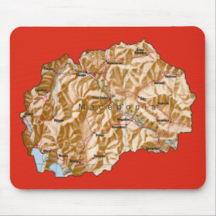 NordMakedonien Karta Mousepad Musmatta