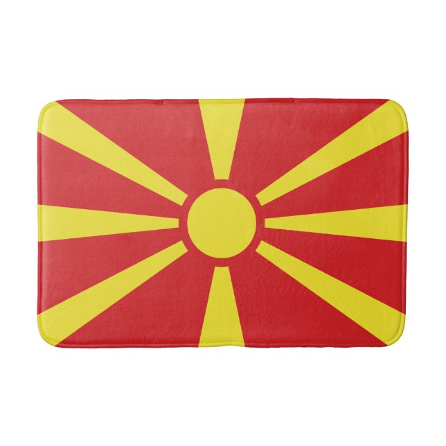Nordmakedoniens flagga badrumsmatta (Framsidan)